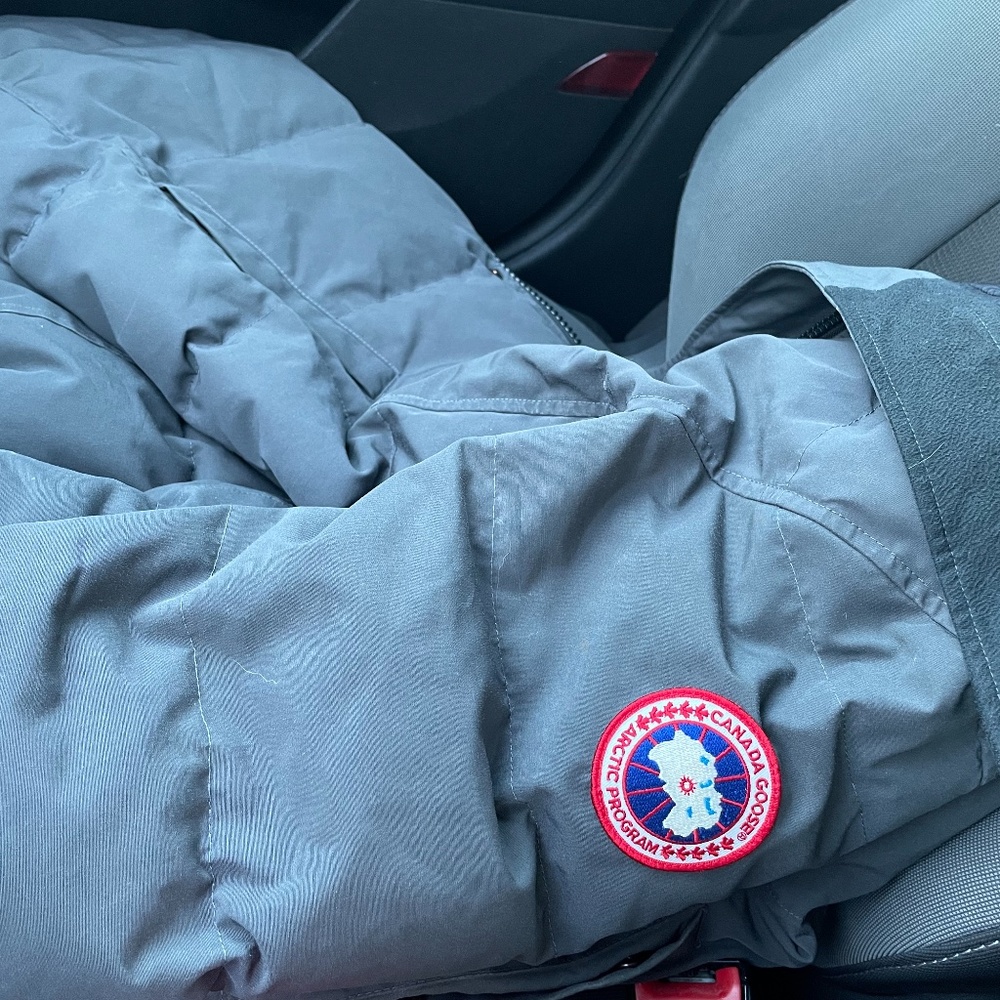 Grey Canada goose jacket mid thigh length